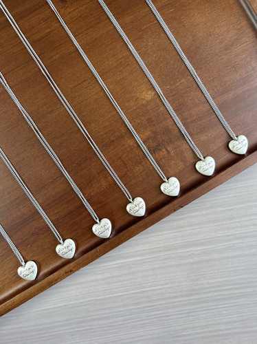 bm风同款项链女loveyou always字母爱心吊坠锁骨链情侣礼物bm平替