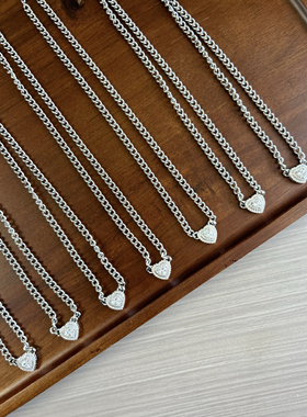 bm风同款项链女爱心锆石吊坠锁骨链高级感百搭颈链小众饰品bm平替