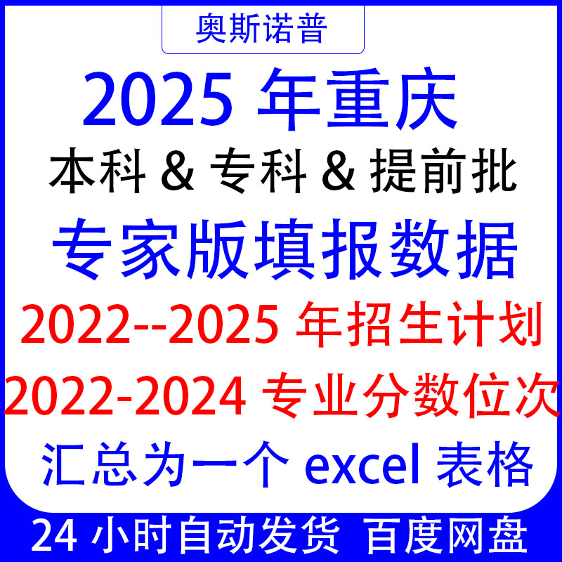 2025重庆高考志愿填报本科专科提前批招生计划录取分数位次汇编表