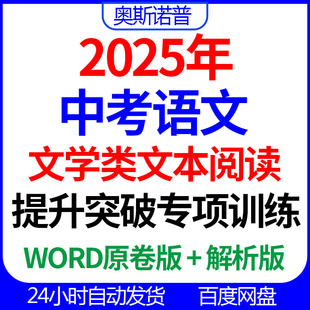 2025年中考语文文学类文本阅读提升突破专项训练word版带解析