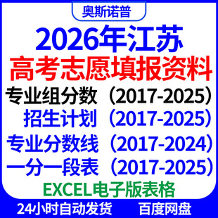 2026江苏高考志愿填报招生计划专业录取分数线投档线一分一段表格