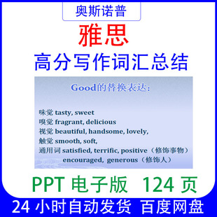 IELTS雅思高分写作词汇总结课件ppt124页电子版可编辑