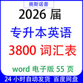 2026届专升本英语3800词汇表word电子版 55页