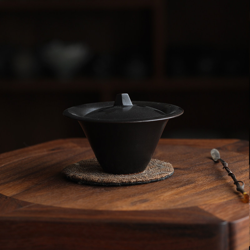 挑tea｜桃山房乌衣丘盖碗 纯手工陶瓷盖碗 景德镇茶具100ml