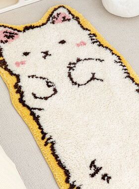 可爱ins风猫咪异形毛绒地毯卧室床边毯房间沙发毯床前毯防滑地垫