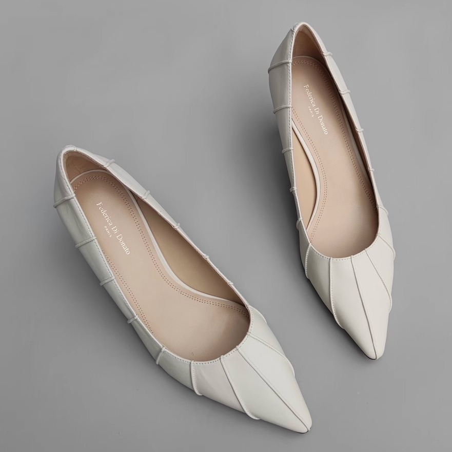 Federica Di Donato法式简约气质百搭尖头舒适通勤高跟鞋单鞋女