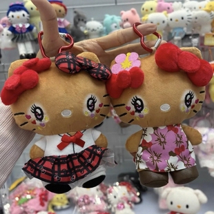 现货日版晒伤妆系列hellokitty凯蒂猫美乐蒂毛绒挂件公仔玩偶礼物