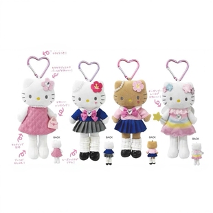 现货日本三丽鸥平成高校辣妹黑皮helloKitty长腿挂件独角兽爱心扣