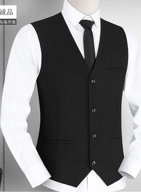 男士西装马甲 秋背心伴郎团兄弟装商务式西服马夹新郎结婚礼服男