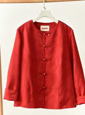 新中式中国风红色盘扣短外套女改良唐装喜庆上衣 莉2785  C1-3