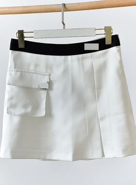 孤品 春季白色休闲百搭气质防走光半身裙 AB325 X7-3