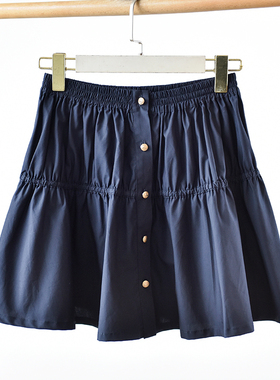 松紧腰A字半身裙减龄半裙女 霞60328 X6-4