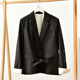 极简风黑色西装 外套女收腰系带两粒扣显瘦职业正装 莉2933