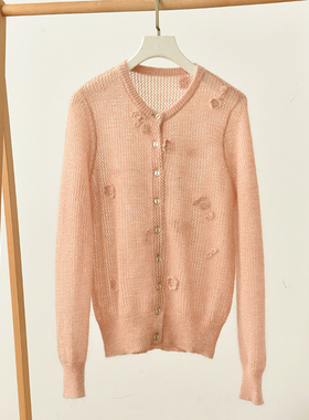 甜美风圆领蝴蝶结针织开衫色修身显瘦毛衣开衫  莉2935  G3-2