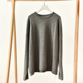 极简风圆领长袖 套头毛衣灰色 莉3121 针织衫 百搭基础款