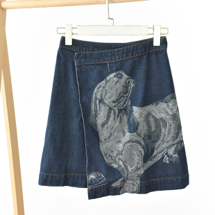复古风 美式 重磅水洗做旧牛仔半身裙 AB241 孤品 夏季