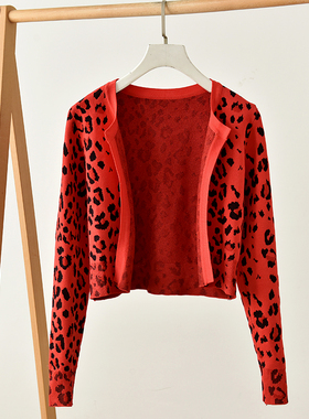 豹点针织开衫霞60445 D3-3