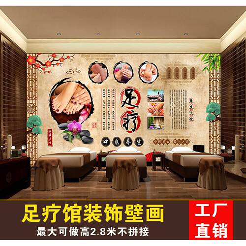 中药泡脚足疗店海报足浴广告图片中医养生装饰画宣传穴位图大挂图