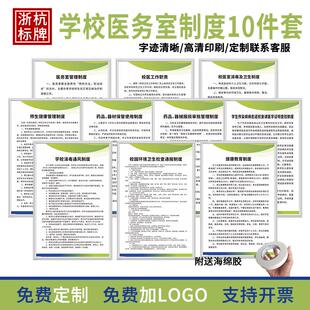 学校医务室管理制度校医工作职责药品器械消毒卫生检查管理标识牌