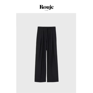 小众宽松显瘦阔腿裤 Life春秋季 Rouje 拖地直筒高腰休闲裤 现货