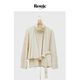 风衣女设计高翻领系腰带宽松外套 Life不对称短款 现货 Rouje