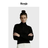 Rouje 现货 Life高阶老钱风复古绞花半拉链POLO廓形毛衣