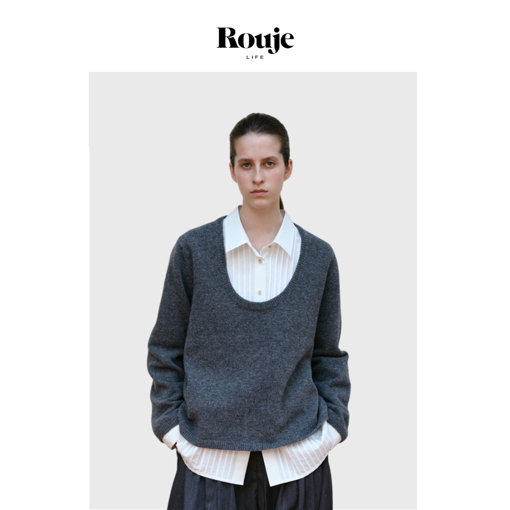 【现货】Rouje Life毛衣女2025秋冬新款高级感   羊毛U领针织衫,女装/女士精品,大码内搭,淘宝优惠券,粉丝福利购,淘宝优惠卷