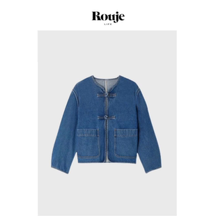 外套25秋季 Life巴黎新中式 Rouje 复古盘扣牛仔夹克 现货