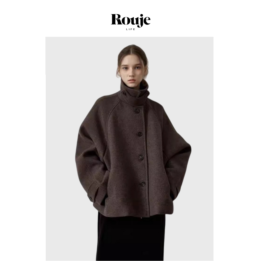 【现货】Rouje Life短款羊毛外套女秋冬新款高级感小个子毛呢大衣