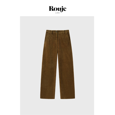 【现货】Rouje Life城市复古光泽立体灯芯绒水洗中低腰休闲裤