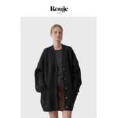 现货 Rouje Life羊毛毛衣女新款 极简百搭慵懒设计感中长款 外套
