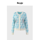 修身 单排扣毛衣秋冬新款 Life海豚蜘蛛网针织衫 开衫 现货 Rouje