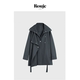 现货 Rouje Life赵露思深灰色休闲风衣外套中长款 简约韩版 大衣
