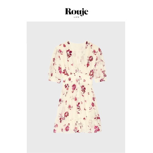【现货】Rouje Life双生玫瑰连衣裙系列浪漫仙气收腰长裙雪纺衬衫
