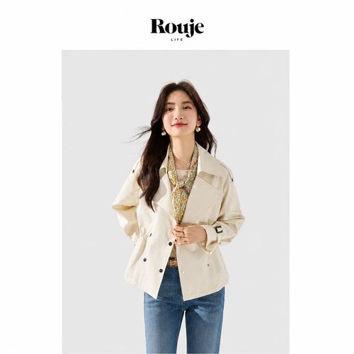 【现货】Rouje Life舒适棉质不易皱质感佳短款小个子抽绳经典风衣