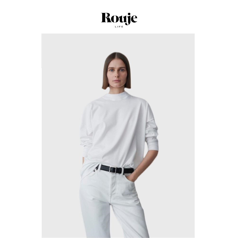 【现货】Rouje Life时尚打底衫女白色主义舒适感宽松百搭长袖T恤,女装/女士精品,大码内搭,淘宝优惠券,粉丝福利购,淘宝优惠卷