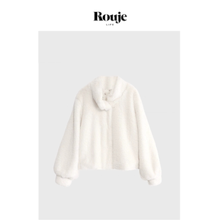 赵露思同款 Life时髦慵懒 Rouje 兔毛加厚毛茸茸外套轻奢 现货