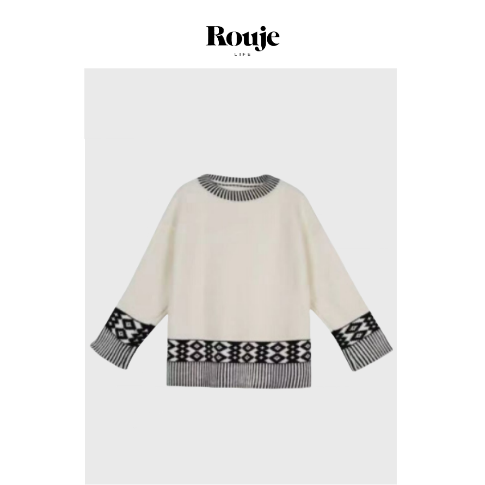 【现货】Rouje Life 首尔人气款 韩国毛衣 24秋季高领宽松针织衫
