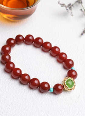 女士手串手链天然朱砂民族风男女