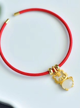 手链吊坠老虎新疆和田玉白玉