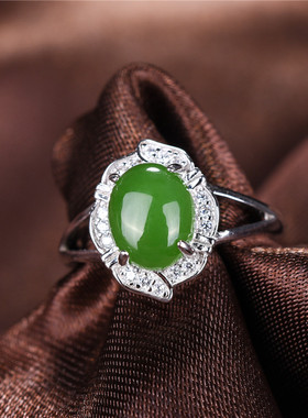 指环女款活口蛋面天然和田玉包邮