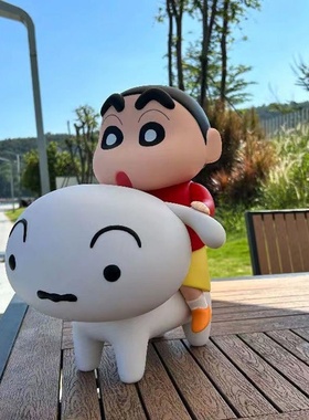 蜡笔小新骑小白手办风间野原新之助系列生日礼物乔迁玄关潮玩摆件