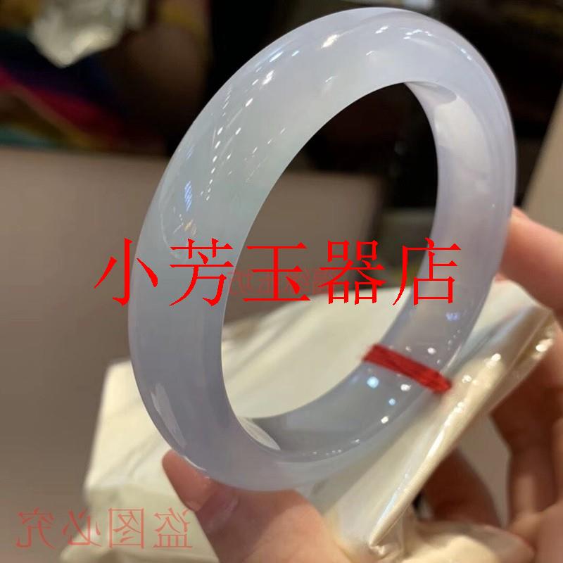 翡翠色高冰种玉镯扁条玉石镯子少女款手镯温润通透精品手饰品处理