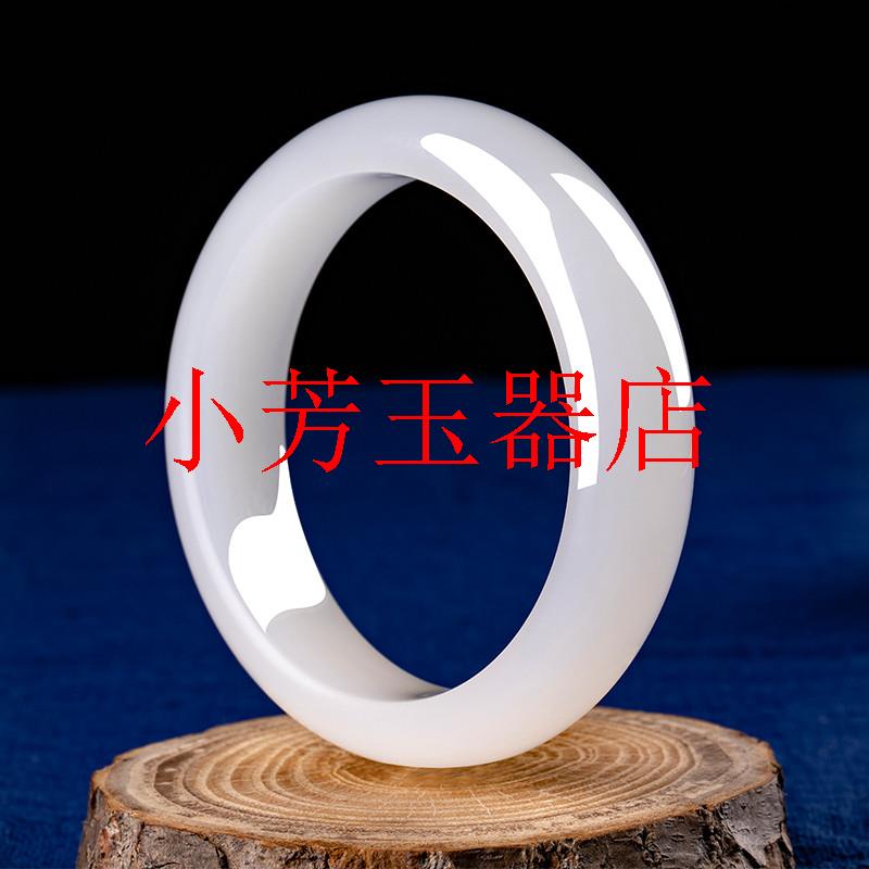 镇店之宝新疆和田金丝玉旺夫招财手镯女款玉石羊脂白级玉少女玉镯