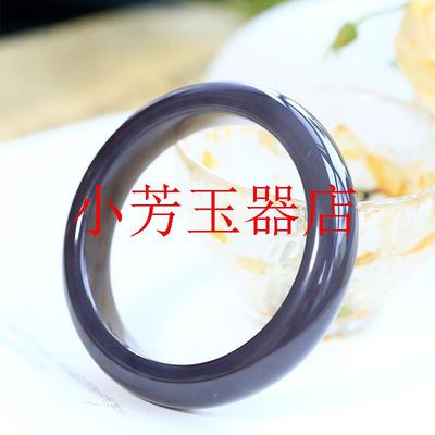 新疆和田玉正圈手镯老料烟紫宽版
