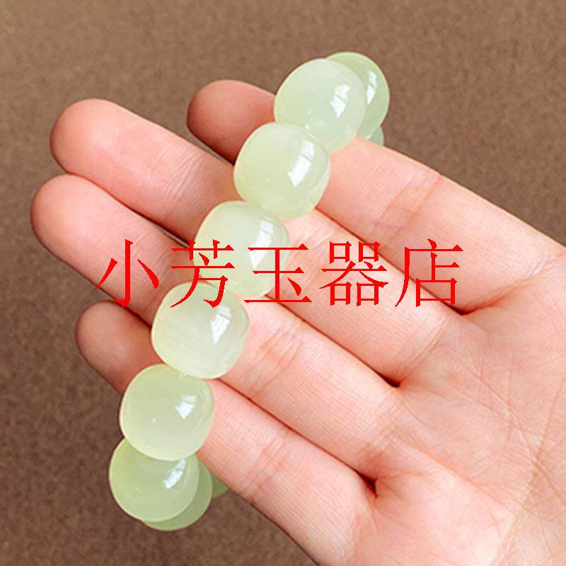 天然岫玉猫眼老型珠手串男女款