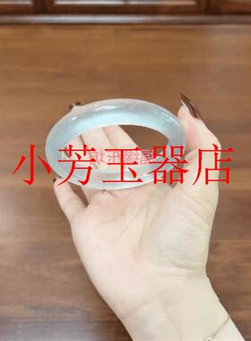 缅甸老坑冰种玉髓手镯白月光独龙玉高冰玉镯子镯子荔枝冻饰品礼物