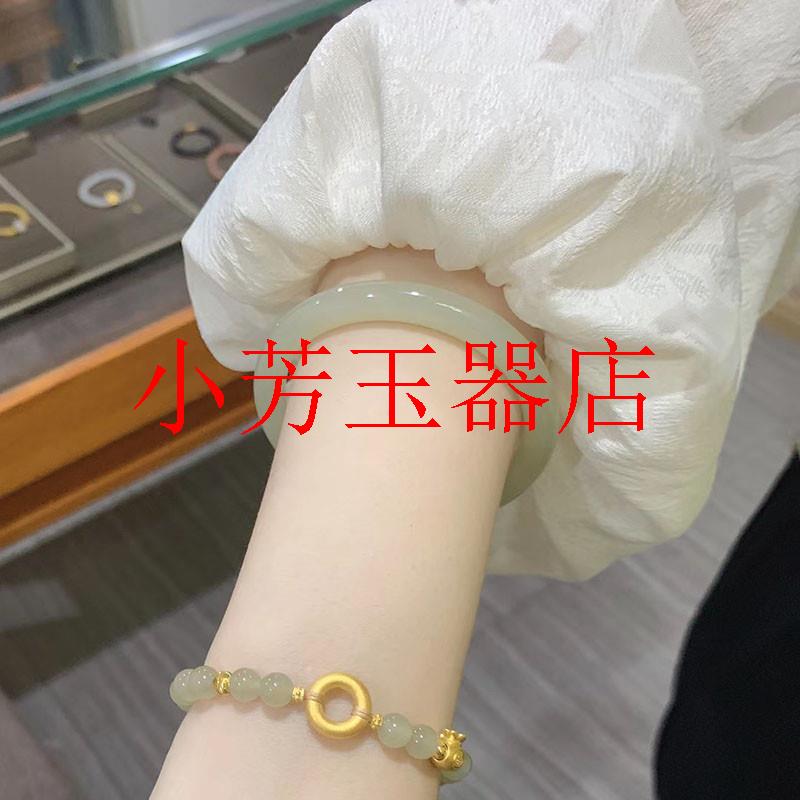 新疆和田玉羊脂级白玉手镯细款圆条圆镯晴水青白玉镯叮当镯美人条