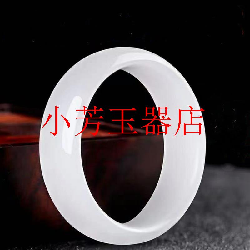 精选高品质新疆和田玉手镯白玉镯子金丝玉羊脂级白玉石镯美人条镯