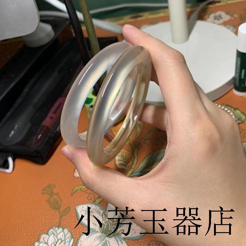 马达加斯加玛瑙手镯荔枝冻玉手镯白冰种香槟金玉髓镯子高级感女款